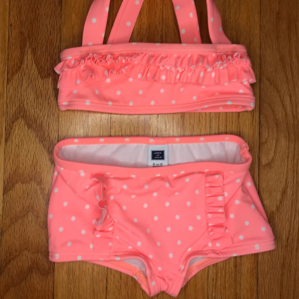 Itsy bitsy teeny weeny orange polka dot bikini!